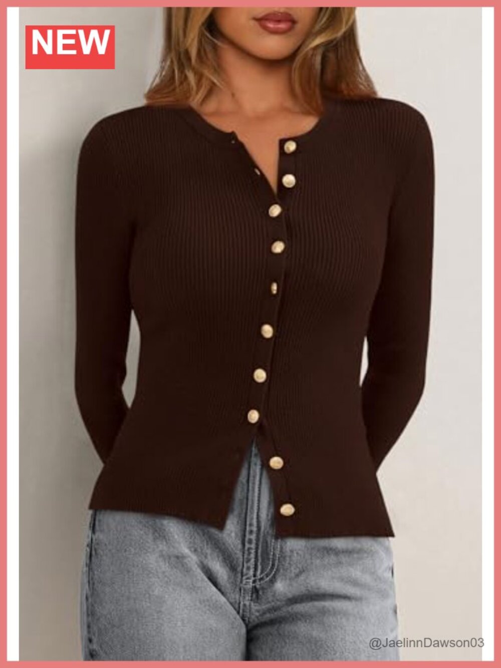 Lightweight Ribbed Knit Cardigan Sweater - Picture 3 of 6